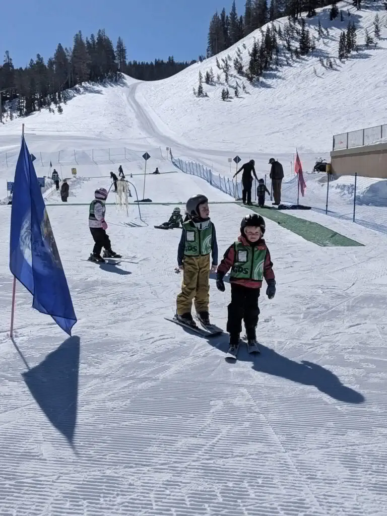 Children playing at a June Lake Little Loopers event