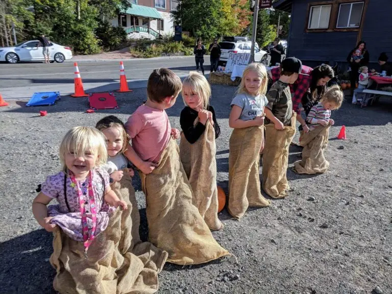 Kids taking part in a Little Loopers activity in June Lake